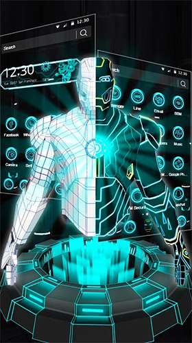 Download Neon hero 3D free With clock livewallpaper for Android phone and tablet.