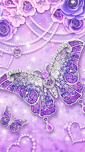 Download Purple diamond butterfly free Animals livewallpaper for Android phone and tablet.
