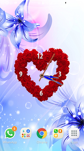 Download livewallpaper Rose clock by Mobile Masti Zone for Android.