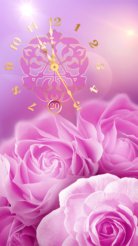 Download livewallpaper Rose picture clock by Webelinx Love Story Games for Android.