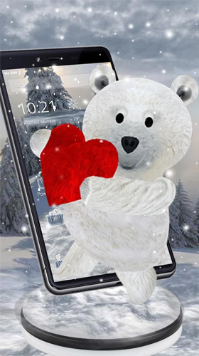 Download livewallpaper Teddy bear: Love 3D for Android.