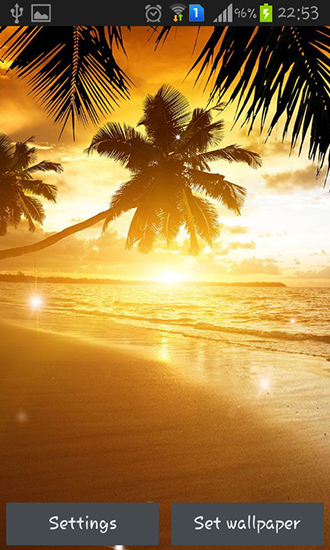 Download livewallpaper Beach sunset for Android.
