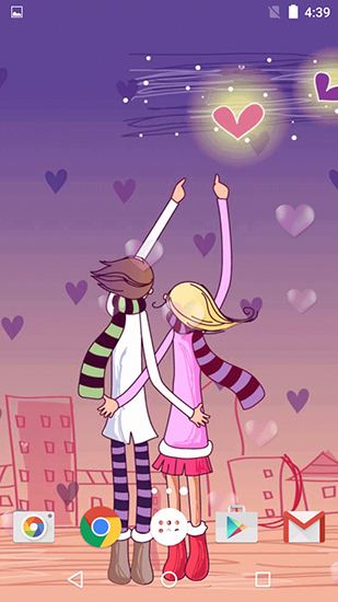 Download livewallpaper Cartoon love for Android.