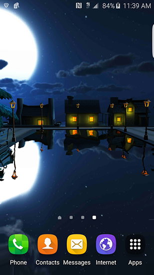 Download livewallpaper Cartoon night town 3D for Android.