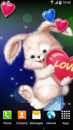Download Cute bunny free livewallpaper for Android 4.2.2 phone and tablet.