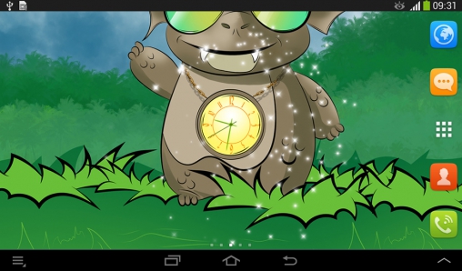 Download livewallpaper Cute dragon: Clock for Android.