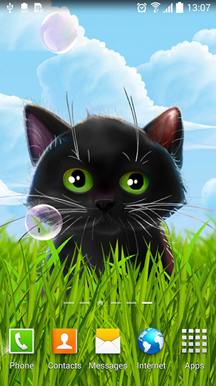 Download livewallpaper Cute kitten for Android.