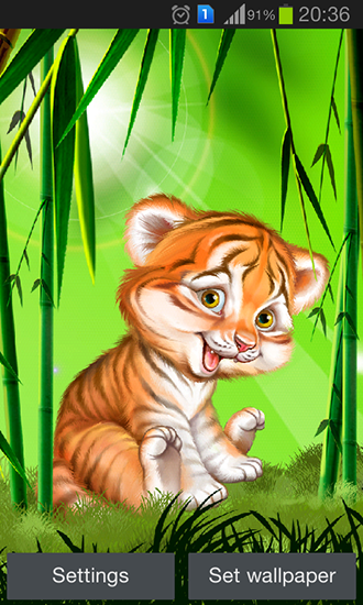 Download livewallpaper Cute tiger cub for Android.