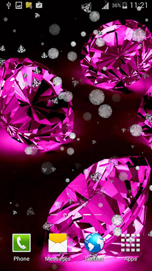Download livewallpaper Diamonds for girls for Android.