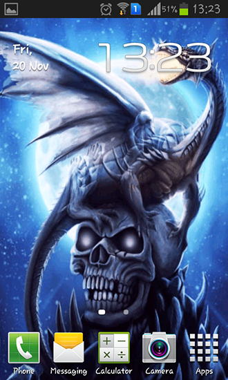 Download Dragon on skull free livewallpaper for Android 4.4.2 phone and tablet.