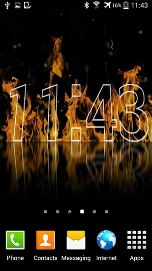 Download livewallpaper Fire clock for Android.