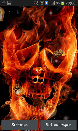 Download livewallpaper Fire skulls for Android.