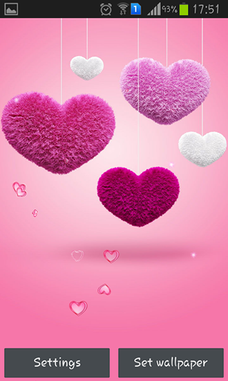 Download livewallpaper Fluffy hearts for Android.