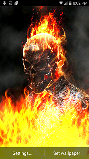 Download livewallpaper Ghost rider: Fire flames for Android.