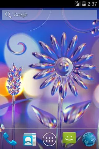 Download livewallpaper Glass flowers for Android.