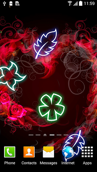 Download livewallpaper Glowing flowers for Android.