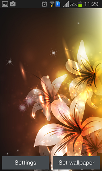 Download livewallpaper Glowing flowers by Creative factory wallpapers for Android.