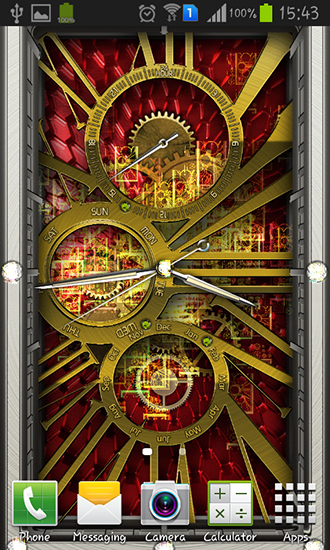 Download livewallpaper Gold clock for Android.