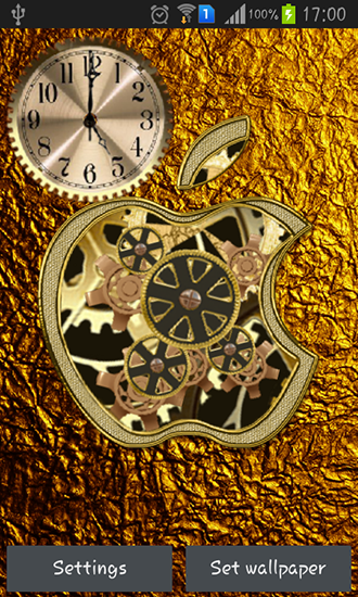 Download Golden apple clock free Logotypes livewallpaper for Android phone and tablet.