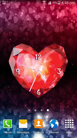 Download Hearts сlock free With clock livewallpaper for Android phone and tablet.