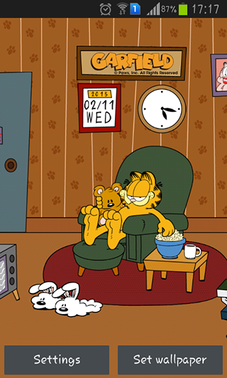 Download livewallpaper Home sweet: Garfield for Android.
