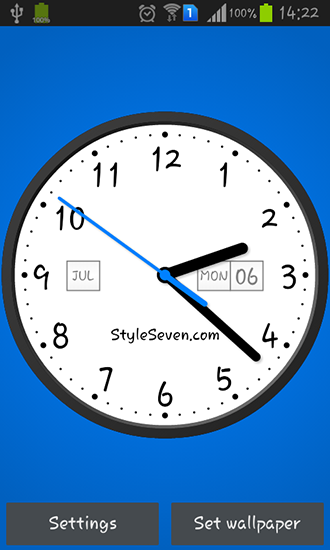 Download livewallpaper Light analog clock for Android.