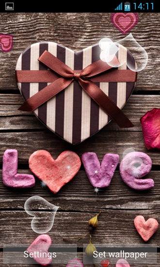 Download livewallpaper Love hearts for Android.