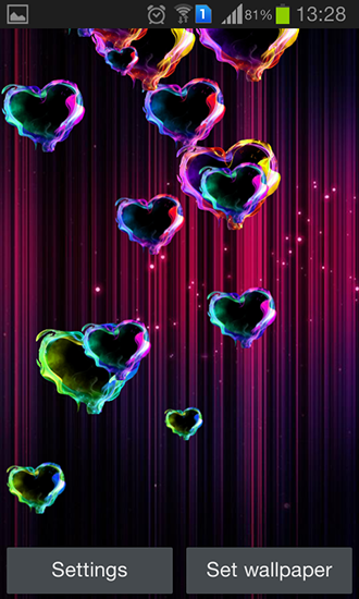 Download livewallpaper Magic hearts for Android.