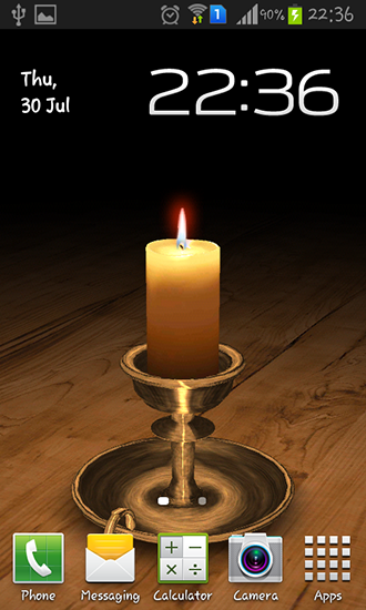 Download livewallpaper Melting candle 3D for Android.