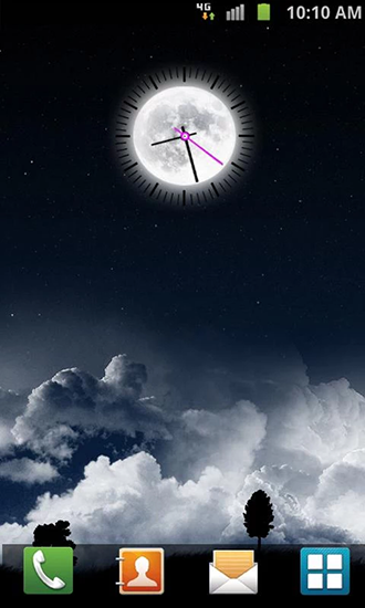 Download livewallpaper Moon clock for Android.