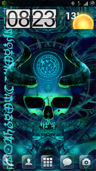 Download Mystical skull free With clock livewallpaper for Android phone and tablet.