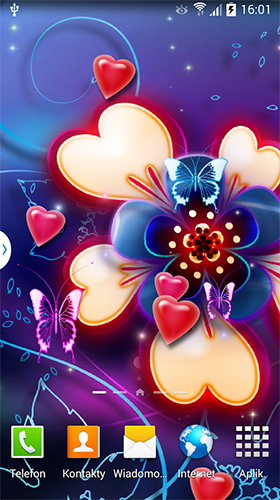 Neon hearts by Live Wallpapers 3D apk - free download.