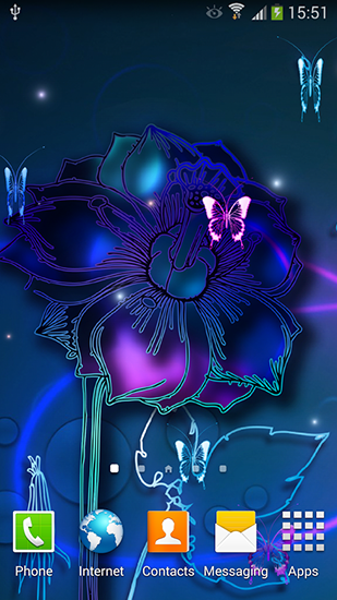 Download livewallpaper Neon butterflies for Android.