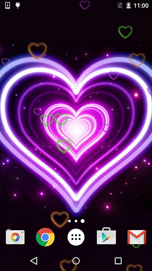 Download livewallpaper Neon hearts for Android.