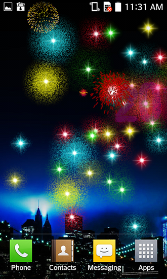 Download livewallpaper New Year fireworks 2016 for Android.