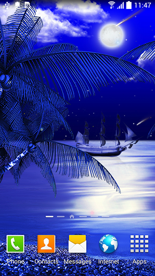Download livewallpaper Night beach for Android.