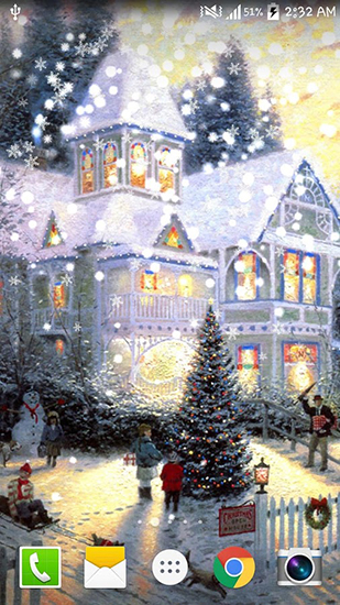 Download livewallpaper Painted Christmas for Android.