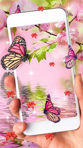 Pink butterfly by Live Wallpaper Workshop apk - free download.