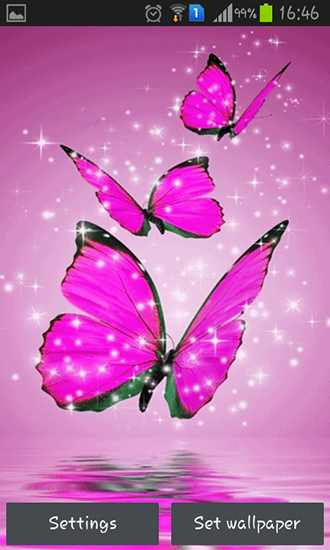 Download livewallpaper Pink butterfly for Android.
