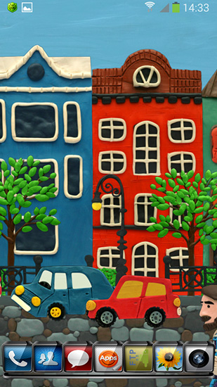 Download livewallpaper Plasticine town for Android.