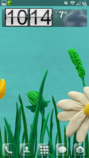 Download Plasticine flowers free With clock livewallpaper for Android phone and tablet.