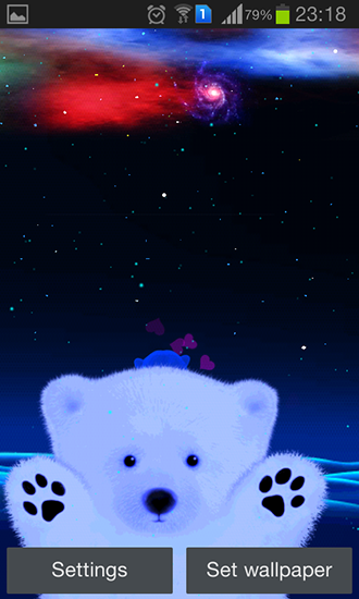 Download livewallpaper Polar bear love for Android.