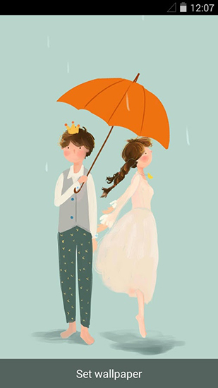 Download livewallpaper Rainy romance for Android.