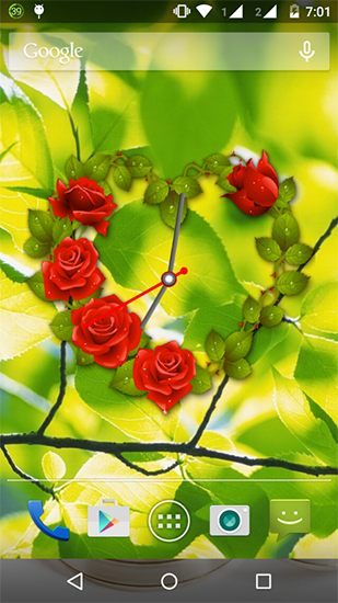 Download livewallpaper Rose clock for Android.