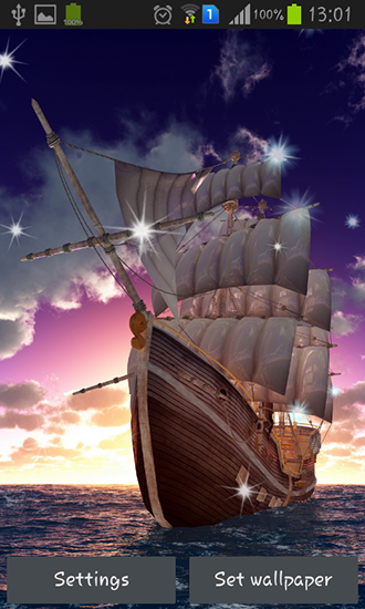 Download livewallpaper Sailing ship for Android.