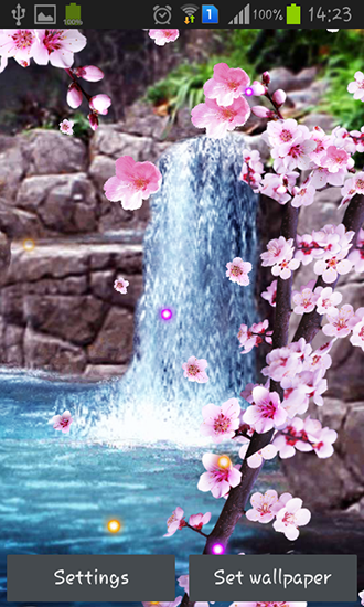 Download livewallpaper Sakura: Waterfall for Android.