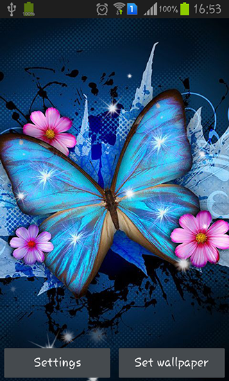 Download Shiny butterfly free Flowers livewallpaper for Android phone and tablet.