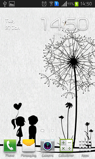 Download livewallpaper Simple love for Android.
