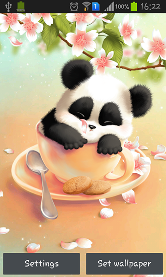 Download Sleepy panda free Flowers livewallpaper for Android phone and tablet.