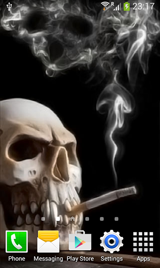 Download livewallpaper Smoking skull for Android.